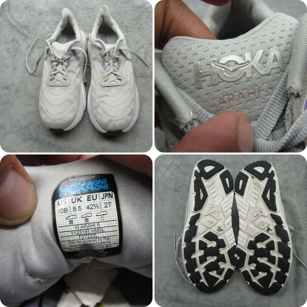 Hoka Arahi 6 Running Shoes Womens 10 B Gray Purple Lightweight Comfort‎ Athletic